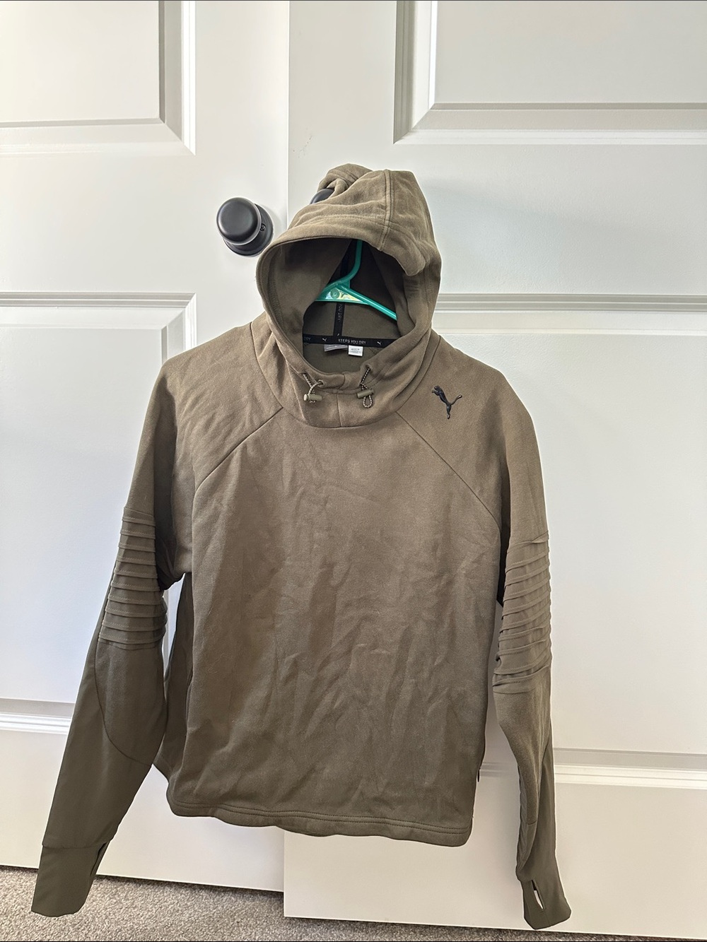 Puma Olive Green Women's Hooded Pullover Sweatshirt